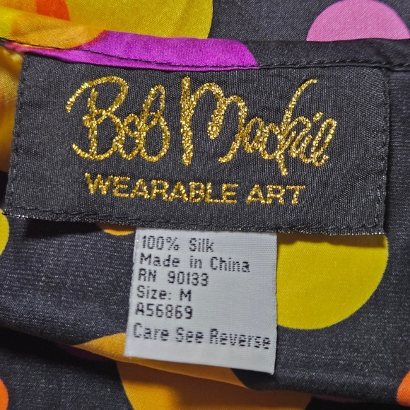 Bob Mackie Wearable Art Silk Tank Top M Bubble Polka Dot Maximalist Retro 90s - Picture 3 of 5